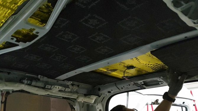 Шумоизоляция крыши автомобиля Lexus GX 2 слой
